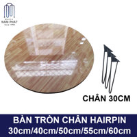 Bàn ăn tròn chân Hairpin chịu lực bàn trà, bàn cà phê, mặt bàn 60cm chân 30cm, 40cm, 50cm, 55cm, 60cm Nam Phát - Bộ bàn Chân 30cm