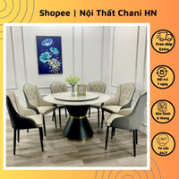 Bàn ăn tròn xoay 2 mặt đá thông minh bàn ăn nhập khẩu cao cấp