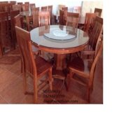 bàn ăn tròn xoay gỗ xoan đào