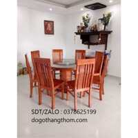 bàn ăn tròn xoay gỗ xoan đào