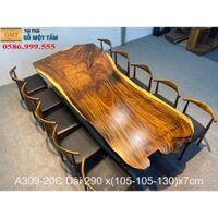 Bàn Ăn,Bàn Làm Việc,Bàn Sofa,Bàn Sân Vườn Gỗ Me Tây Nguyên Tấm  Dài 290 x(105-105-130)x7cm