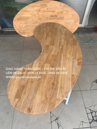 Bàn bán nguyệt gỗ cho bé chân xếp gọn
