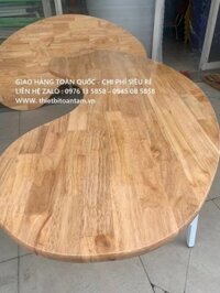 Bàn bán nguyệt gỗ cho trẻ em chân xếp gọn