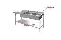Bàn bếp inox có 2 chậu rửa – gia công theo nhu cầu khách hàng