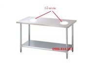 Bàn bếp inox có 2 lỗ xả rác – gia công theo yêu cầu của chủ đầu tư