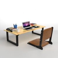 Bàn BỆT GẤP chữ U [40x80x35Cm], mặt gỗ cao su tự nhiên100% chống thấm nước,chân sắt thép hợp kim sơn tĩnh điện cao cấp