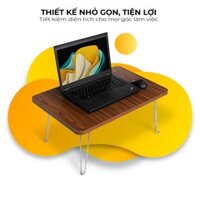 Bàn bệt Gấp gọn Mini Bo góc, Chân thép Mặt gỗ MDF cao cấp - FUFUTECH