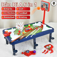 Bàn Bi-a,Bida Lỗ,Billard 6in1 Kết Hợp Golf,Bóng Đá,Bóng Rổ Tặng Kèm Phụ Kiện.Đồ Chơi Thông Minh Giáo Dục Sớm Cho Bé