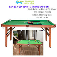 Bàn Bi Bằng Gỗ gập gọn 140cm, Trò Chơi giải Trí Bi da,Bida Gỗ Cao Cấp Mặt Nỉ Siêu Bền Cho Gia Đình