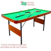Bàn bi da mini kích thước 140x75x81cm bằng gỗ bi sứ giải trí tại nhà dùng vho mọi lứa tuổi