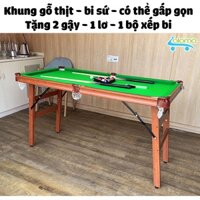 Bàn Bia, Bàn Bida 1m4 Model 2024 Gỗ Thịt Chắc Chắn, Giá Rẻ Kích Thước 140x69x79cm, Chân Gấp Gọn, Bi Sứ, Vải Nỉ
