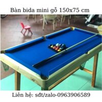 Bàn Bida / Bi A Mini Gỗ Cỡ Lớn 150x75 cm, BH 12 tháng, Nỉ Cao Cấp, Bàn Bida Gỗ, Bida Lỗ Đầy Đủ Phụ Kiện