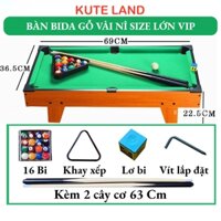 Bàn bida cỡ lớn 69x37x23 cm bằng gỗ thảm vải nỉ bia dành cho trẻ em và người lớn giải trí thư giãn tại nhà BIDA-2