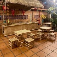Bán bộ bàn ghế tre có thể gập gọn