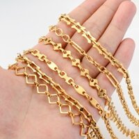 Bán Buôn 1 Mét Vàng 18k Hình Học Xương Quyến Rũ Dây Xích DIY Thép Không Gỉ Vòng Cổ Vòng Tay Dây Xích Trang Sức Phụ Kiện