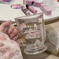 Bán buôn cốc nước thủy tinh hình gấu dễ thương chống bỏng, thiết kế cao cấp, dung tích lớn, chịu nhiệt cho gia đình