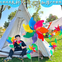 Bán buôn con quay gỗ đầy màu sắc cho lễ hội trang trí ngoài trời cối xay nhựa lớn đạo cụ chụp ảnh cối xay nhỏ đầy màu sắc