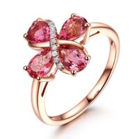 Bán buôn Nhẫn Bạc Nữ Nhật Bản và Hàn Quốc Nhẫn giọt nước Ruby Nhẫn mạ vàng hồng trang sức bạc bán buôn