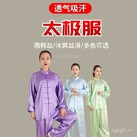 Bán buôn quần áo Thái Cực Quyền, biểu diễn võ thuật nhóm thi đấu, bộ đồ luyện tập Thái Cực Quyền nam nữ bằng lụa Hàn Quốc cho mùa xuân thu.