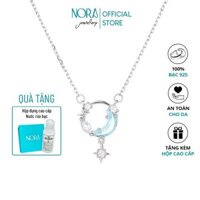 Bán buôn trang sức nora, dây chuyền bạc nữ sang trọng, dây chuyền bạc 925 đá mặt trăng bling dc019