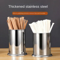 Bán Buôn Tròn Thép Không Gỉ Ống Hút Xô Khách Sạn Đũa Giá Đỡ Dao Kéo Ống Bảo Quản Tre Dính Xô Đa Năng