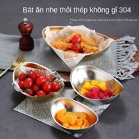 Bán Buôn Vật Lý 304 Phong Cách Hàn Quốc Thép Không Gỉ Vàng Thỏi Bát Ăn Nhẹ Món Ăn Hàn Quốc Món Ăn Lạnh Bát Ăn Nhẹ Đĩa Salad Món Tráng Miệng Bát