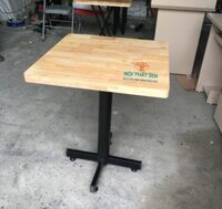 Bàn cà phê chân trụ mặt cao su vuông 60 cm