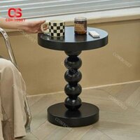 Bàn Cà Phê Gỗ Cổ Điển Sáng Tạo Pháp Màu Đen, Kem Dùng Decor Góc Ghế Sofa, Phòng Khách