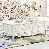 Bàn cà phê hiện đại đơn giản Hàn Quốc bốn máy bơm mục vụ bàn cà phê phòng khách đồ gỗ rắn bàn cà phê TV tủ kết hợp đồ nội thất - Bàn trà