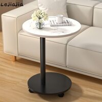 Bàn cà phê nhỏ bánh xe bằng gỗ tròn Lejiajia