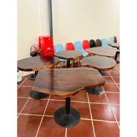 Bàn cafe Bàn trà Gỗ Me Tây Nguyên Tấm ,kích thước 60cm,70cm