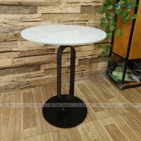 Bàn cafe chân sắt mặt đá SKB01