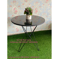 bàn cafe chân sắt mặt đá