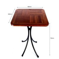 Bàn cafe gỗ vuông ngoài trời chân sắt cao LAPX14