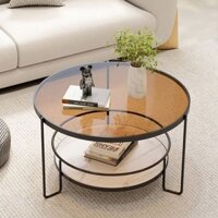 Bàn Cafe Kính Cường Lực Changhong Căn Hộ Nhỏ Phòng Khách Hình Tròn Gia Dụng Tối Giản Bàn Mini Nổi Tiếng Hiện Đại Sang Tr