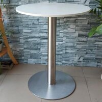 Bàn Cafe Mặt Gỗ Chân Inox H75*D60cm CF-BT015