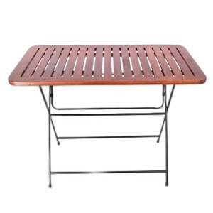 Bàn cafe ngoài trời xếp gọn Patio gỗ chân sắt CFD68057