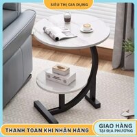 Bàn Cafe Tròn 2 Tầng, Kệ Tròn Ghế Sofa Decor Phòng Khách, Phòng Ngủ, Ban Công