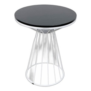 Bàn Cafe tròn 60cm gỗ CAO SU chân cổ lọ viền nhiều màu CFD68045