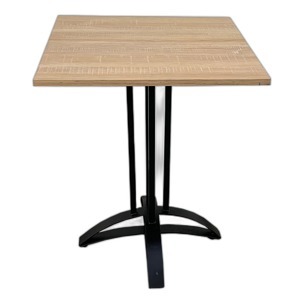 Bàn cafe vuông gỗ Plywood chân sắt chữ thập cong CFD68068