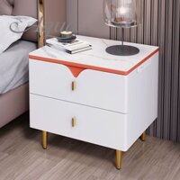 Bàn cạnh giường ngủ túi mềm thông minh hiện đại tối giản ánh sáng sang trọng gỗ nguyên khối đa chức năng sạc không dây v