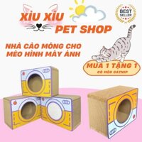 Bàn cào móng cho mèo máy ảnh kết hợp ổ nằm tặng kèm cỏ mèo catnip