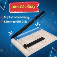 Bàn Cắt Giấy A4 Trợ Lực Lưỡi Dao Thép Độ Bền Cao Có Nẹp Giữ Giấy Chống Lệch