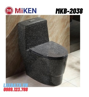 Bàn cầu 1 khối màu đen Miken MKB-2038
