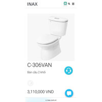 Bàn cầu 2 khối INAX C-306VAN nắp đóng êm