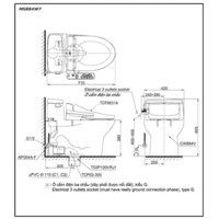 Bàn cầu một khối kèm nắp rửa điện tử WASHLET TOTO MS884W7