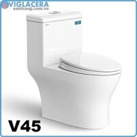 Bàn cầu một khối Viglacera V45(Tặng xịt VG826)