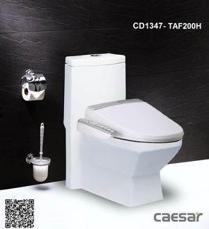 Bàn cầu nắp điện tử Caesar CD1347 + TAF200H