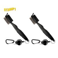 Bàn chải câu lạc bộ Golf Bàn chải làm sạch rãnh Golf 2 mặt Golf Putter Wedge Ball Groove Cleaning Kit Phụ kiện chơi gôn-Đen