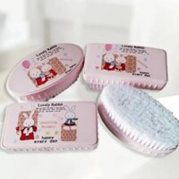 Bàn chải chà chân mềm nhà tắm hình thỏ màu hồng.